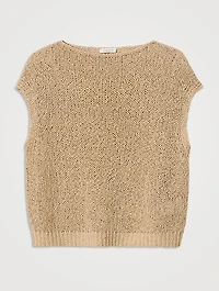 Open-Stitch Sleeveless Sweater