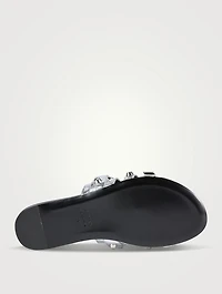 City Metallic Leather Slide Sandals