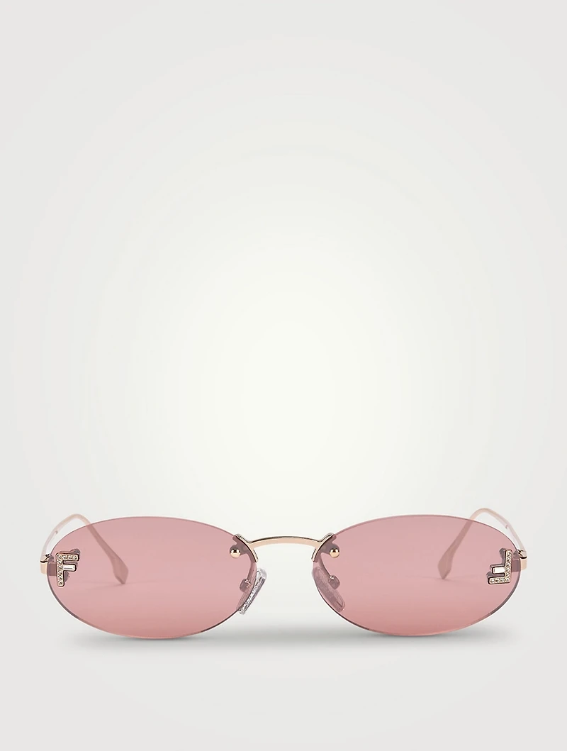 Fendi First Crystal Oval Sunglasses