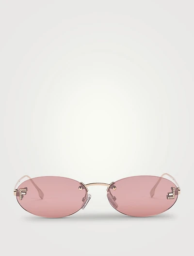 Fendi First Crystal Oval Sunglasses