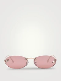 Fendi First Crystal Oval Sunglasses