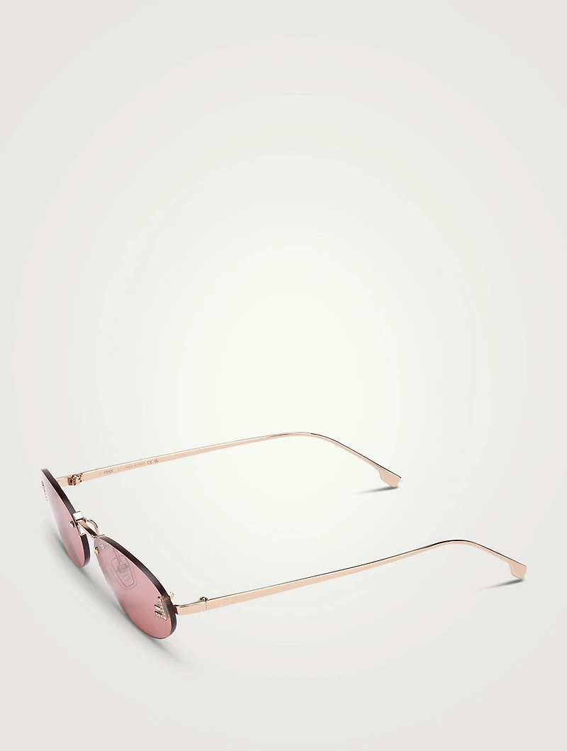 Fendi First Crystal Oval Sunglasses