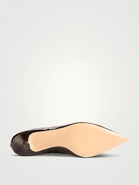Babouche Croc-Embossed Leather Pumps