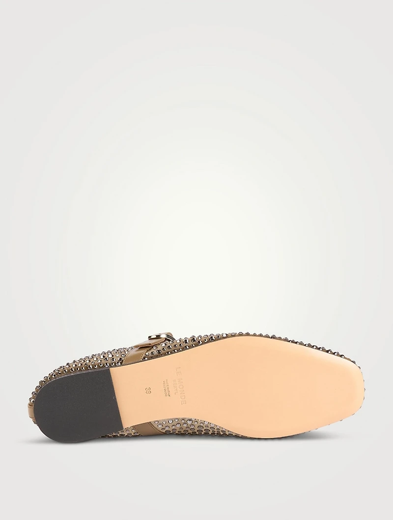 Embellished Mesh Mary Jane Ballet Flats