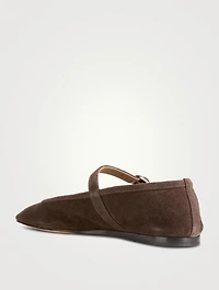 Suede Mary Jane Ballet Flats