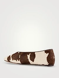 Regency Calf Hair Slippers Cow Print