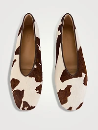 Regency Calf Hair Slippers Cow Print