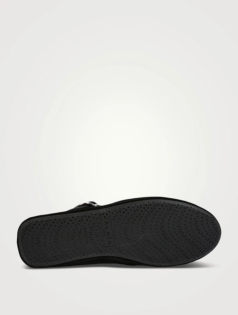 Criss Cross Velvet Ballet Flats