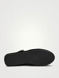 Criss Cross Velvet Ballet Flats