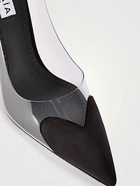 Le Cœur Suede And PVC Slingback Pumps