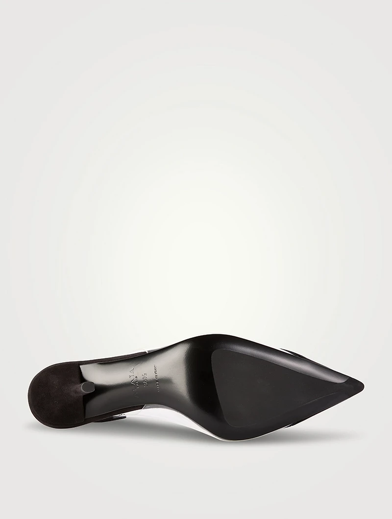 Le Cœur Suede And PVC Slingback Pumps