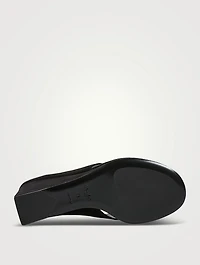 Cube Suede Wedge Thong Mules