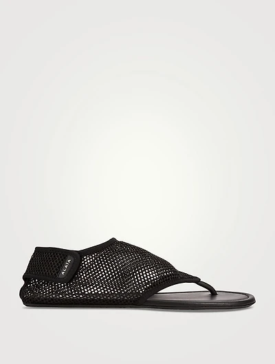 Fishnet Thong Sandals
