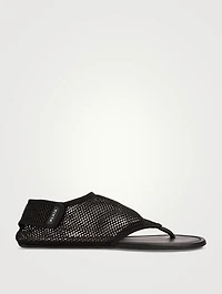 Fishnet Thong Sandals