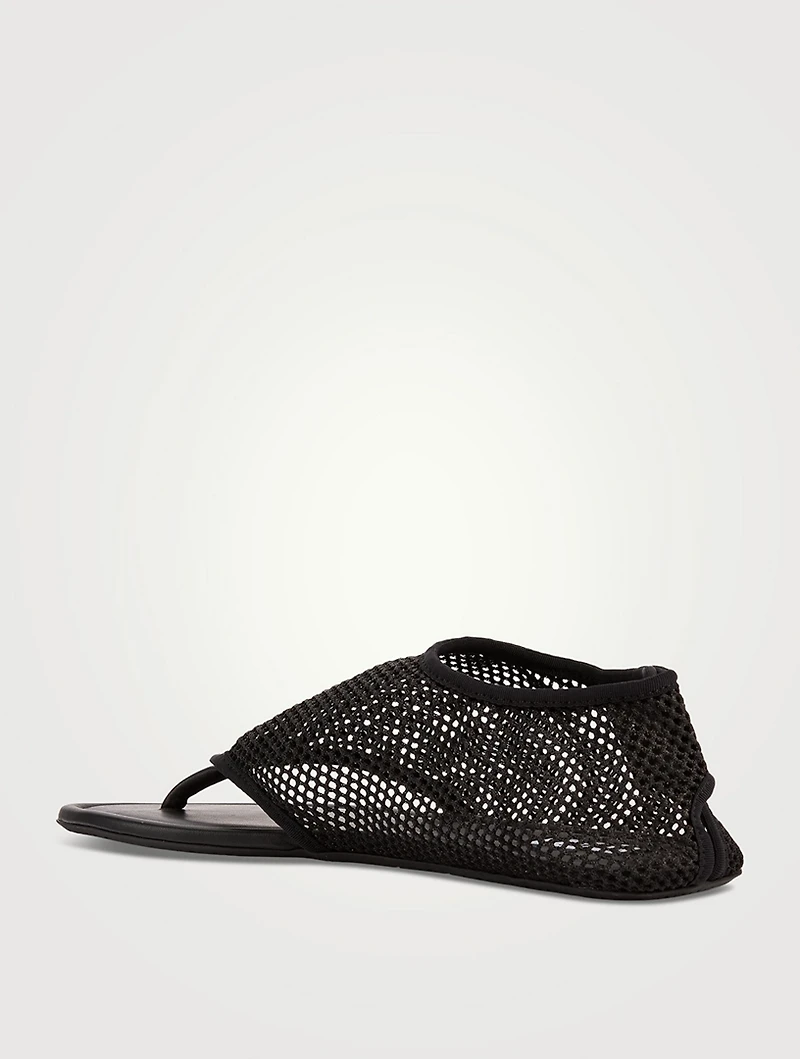Fishnet Thong Sandals