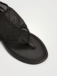 Fishnet Thong Sandals