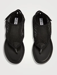 Fishnet Thong Sandals