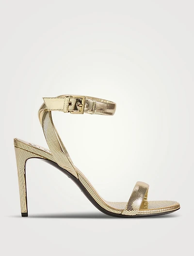 Metallic Leather Sandals