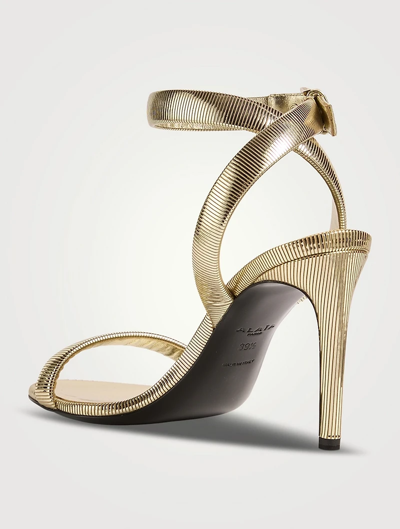 Metallic Leather Sandals