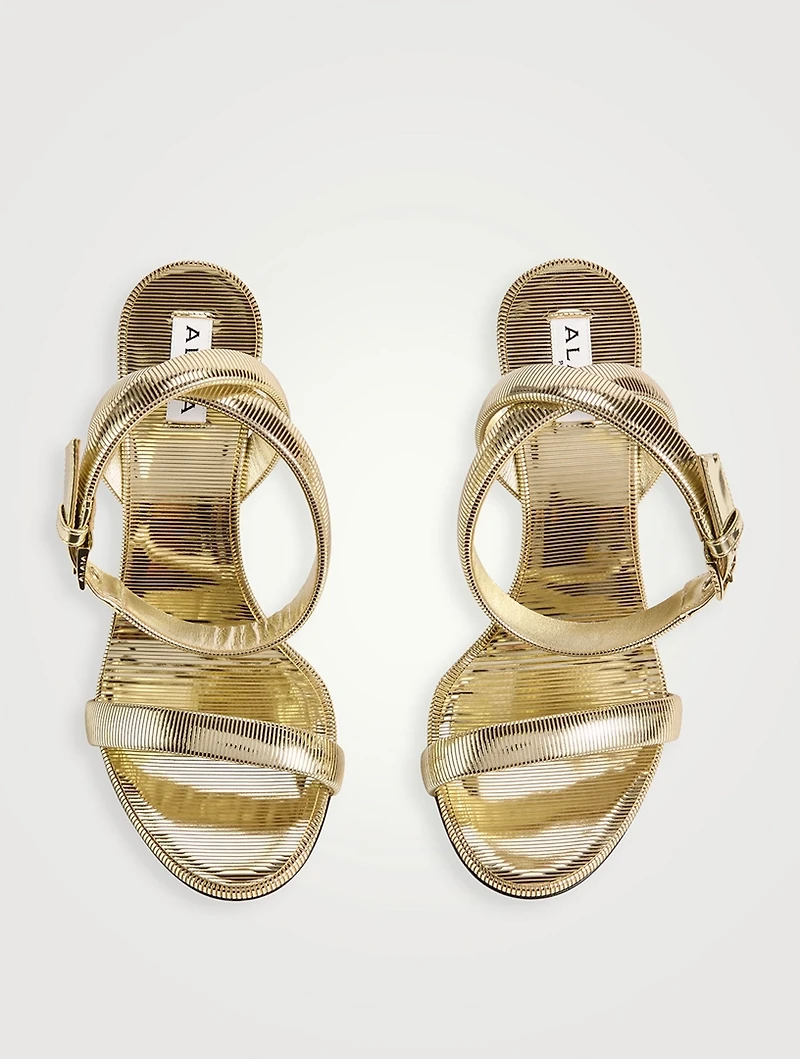 Metallic Leather Sandals