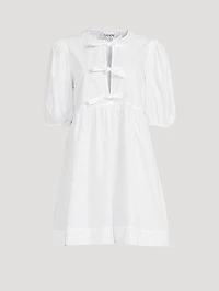 Cotton Poplin Tie String Mini Dress