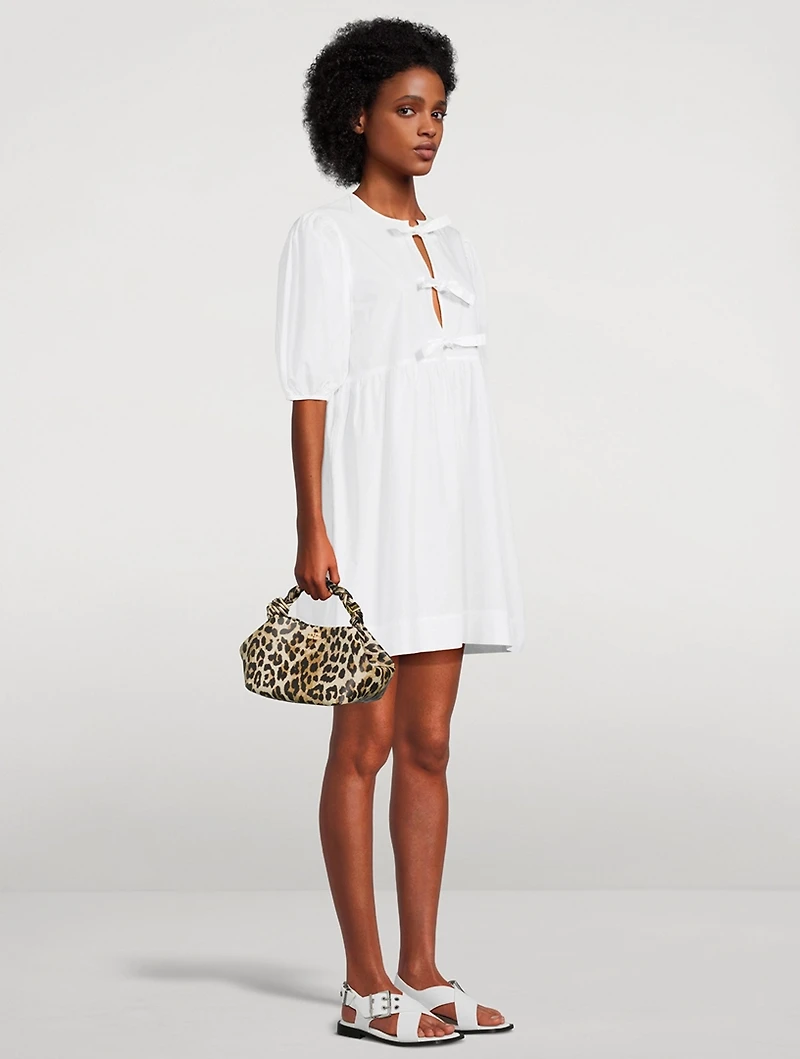 Cotton Poplin Tie String Mini Dress