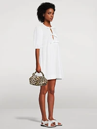 Cotton Poplin Tie String Mini Dress
