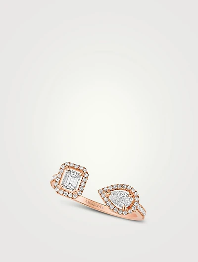 My Twin 18K Rose Gold Toi And Moi Ring With Diamonds