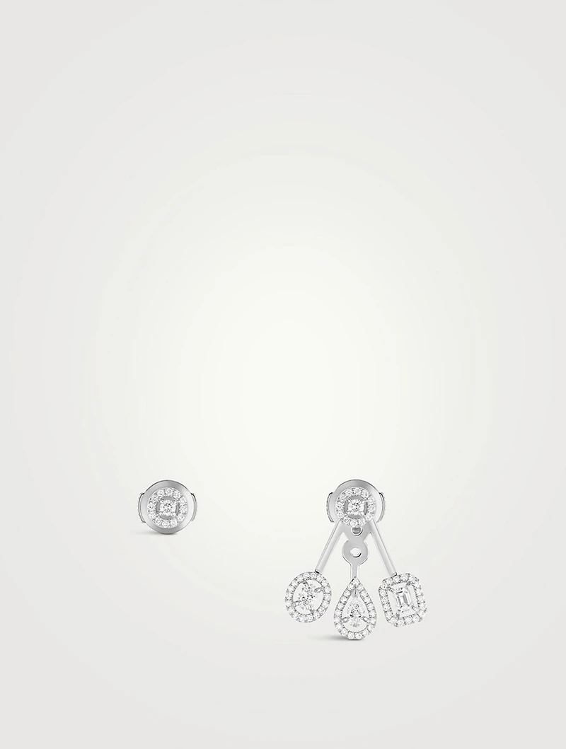 My Twin 18K White Gold Trio Earrings With Diamonds