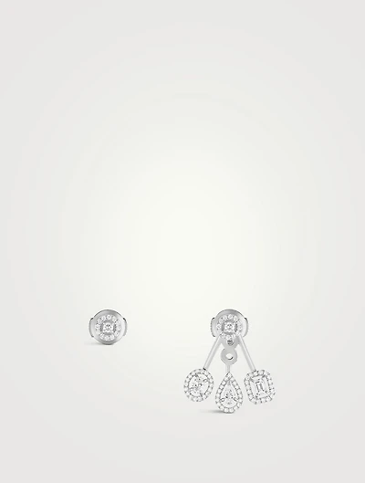 My Twin 18K White Gold Trio Earrings With Diamonds