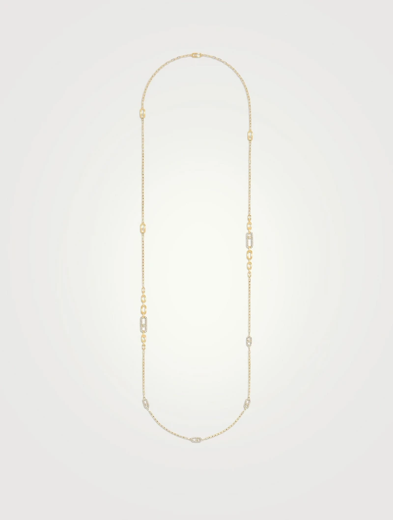 Move Uno 18K Gold Long Necklace With Diamonds