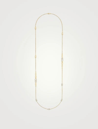 Move Uno 18K Gold Long Necklace With Diamonds