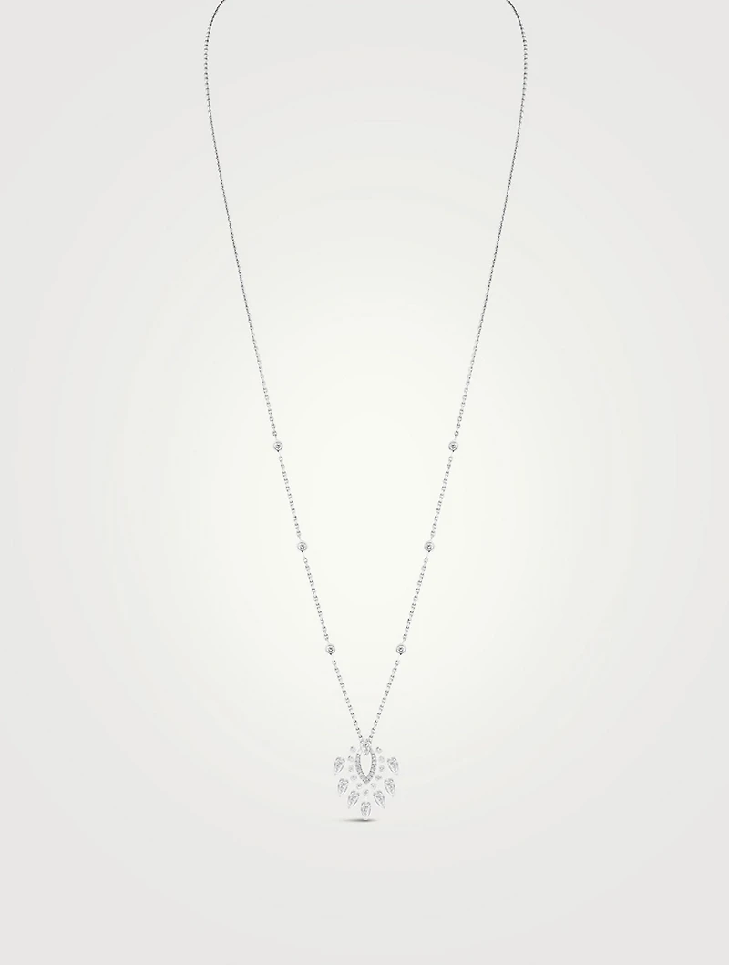 Desert Bloom 18K White Gold Pendant Necklace With Diamonds
