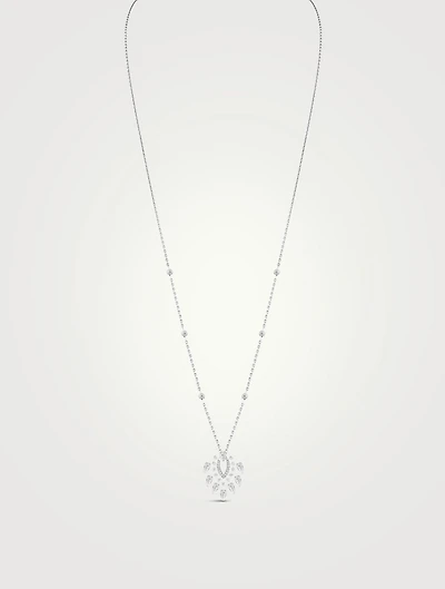 Desert Bloom 18K White Gold Pendant Necklace With Diamonds