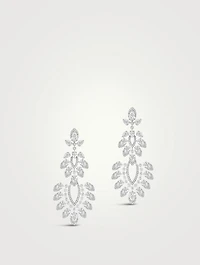 Desert Bloom 18K White Gold Shield Chandelier Earrings With Diamonds
