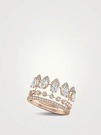 Desert Bloom 18K Gold Wedding Ring With Diamonds