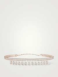 Desert Bloom 18K Rose Gold Choker Skinny Necklace With Diamonds