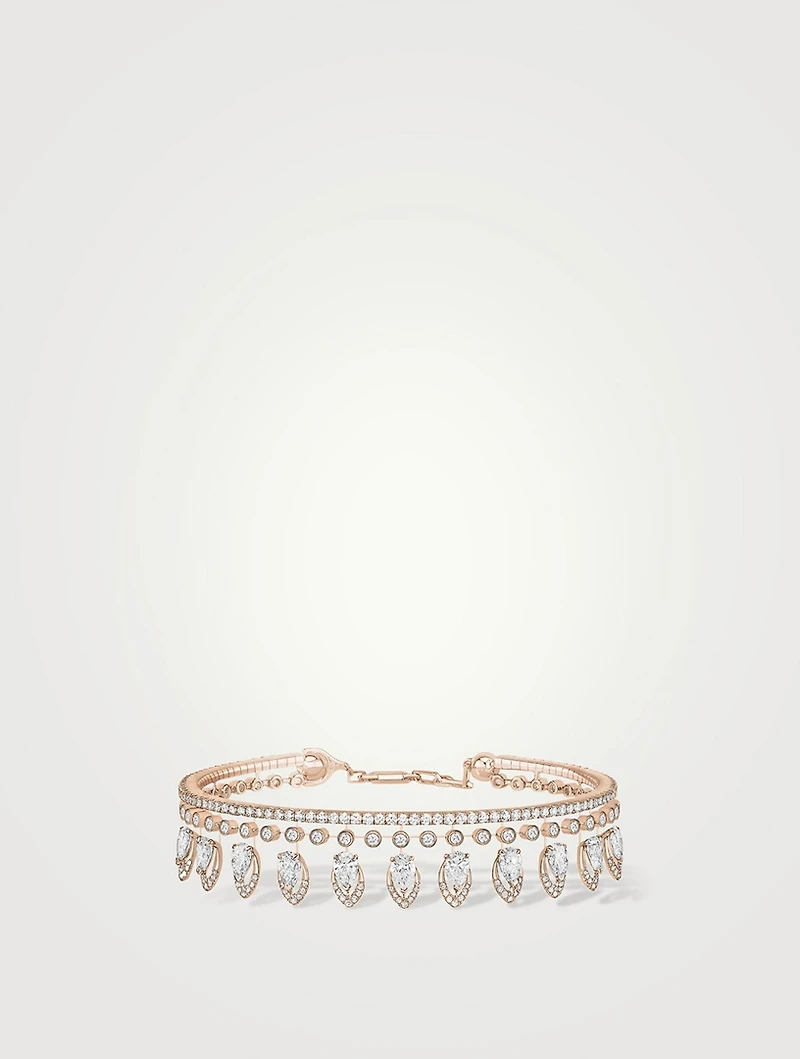 Desert Bloom 18K Rose Gold Skinny Bracelet With Diamonds