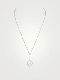 Lucky Move 18K White Gold Arrow Necklace With Diamonds