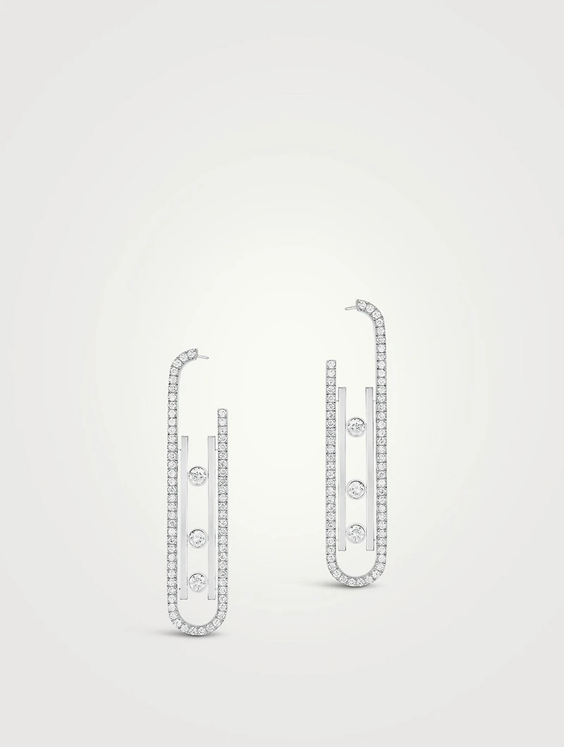 Move 10th 18K White Gold Earrings With Diamonds