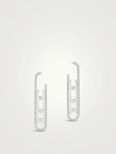 Move 10th 18K White Gold Earrings With Diamonds