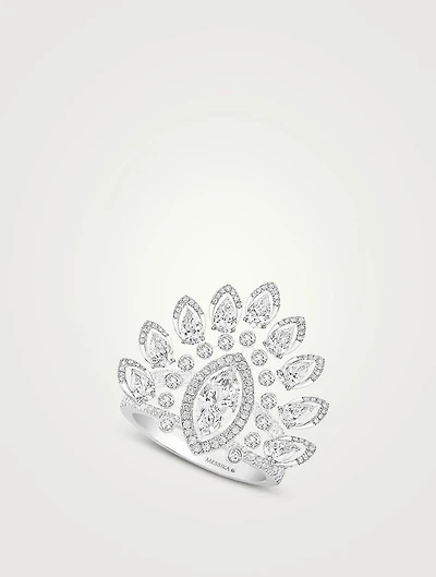 Desert Bloom 18K White Gold Marquise Diamond Ring