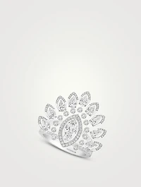 Desert Bloom 18K White Gold Marquise Diamond Ring