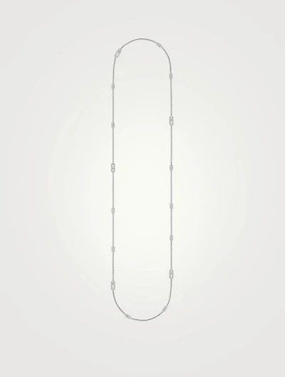 Move Uno 18K White Gold Long Necklace With Diamonds