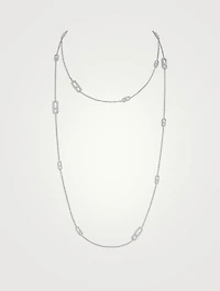 Move Uno 18K White Gold Long Necklace With Diamonds