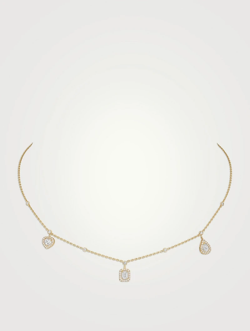 My Twin 18K Gold Trio Necklace With Diamonds
