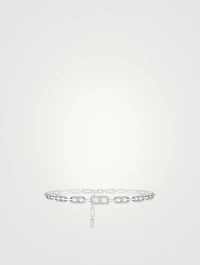 Move Link 18K White Gold Multi Choker Necklace With Diamonds