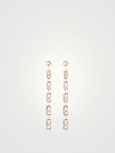Move Link 18K Rose Gold Multi Pendant Earrings With Diamonds