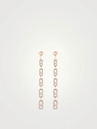 Move Link 18K Rose Gold Multi Pendant Earrings With Diamonds