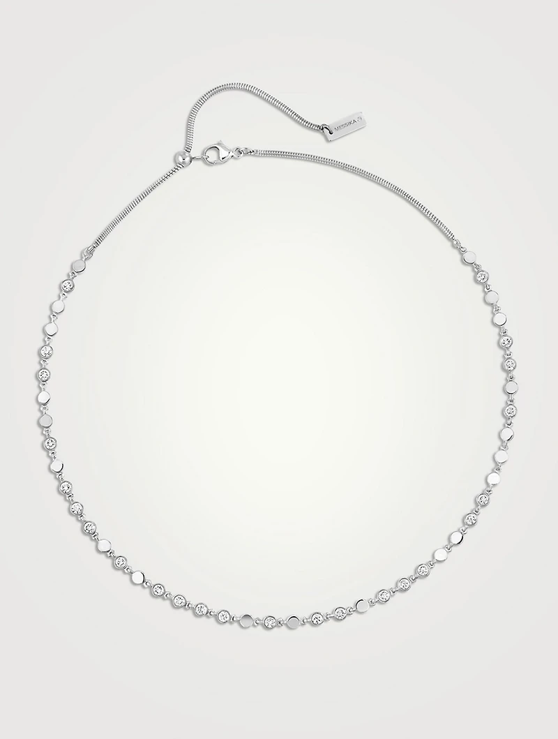 Small D-Vibes 18K White Gold Necklace With Diamonds